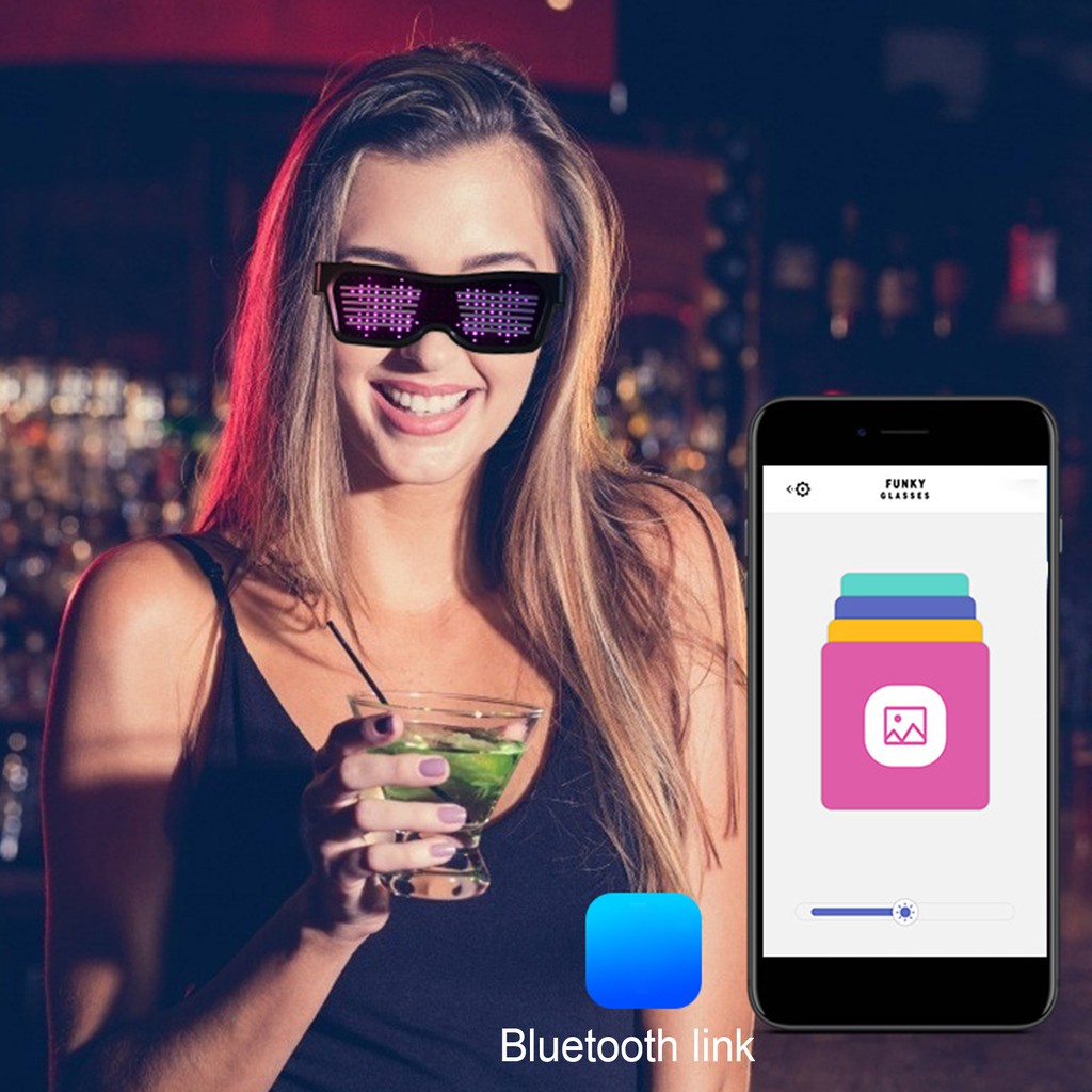 Kính mát có đèn LED phát sáng kết nối bluetooth cao cấp