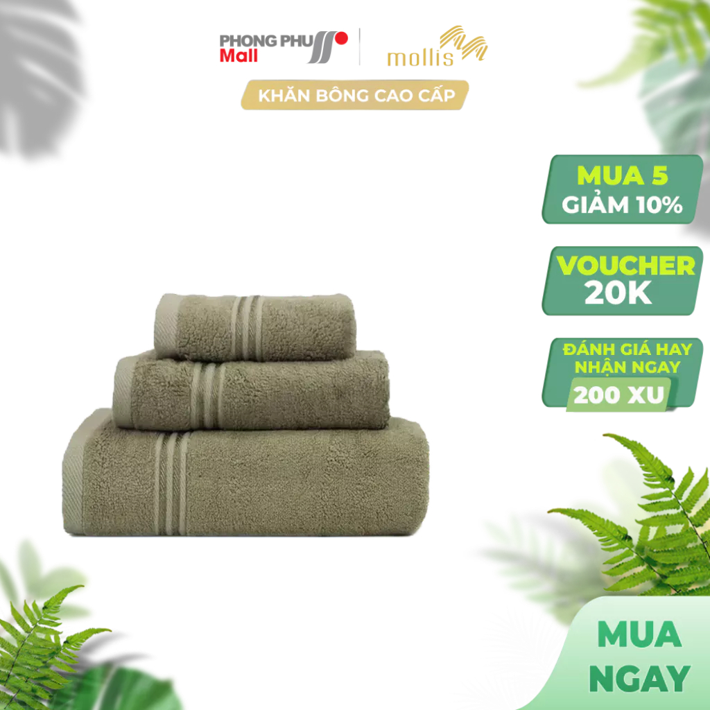 Khăn Mặt Mollis Bamboo FMT4 34x78cm