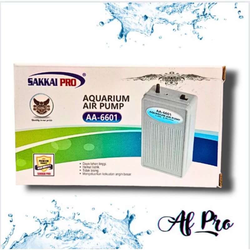Aerator Airpump Baterai Aquarium Aquascape 1 Lubang SAKKAI PRO AA 6601