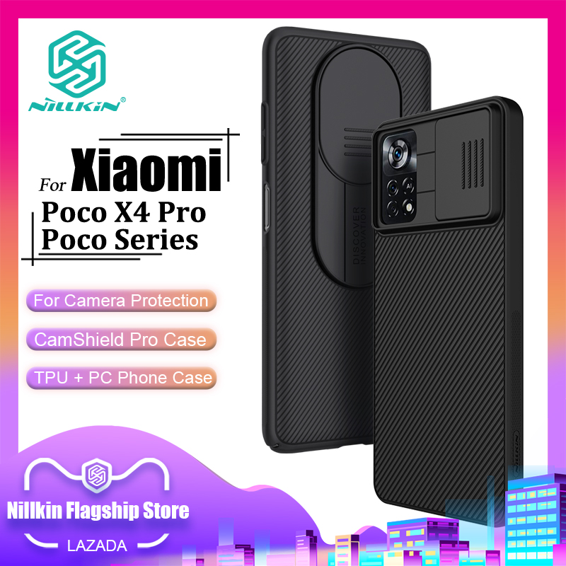 Nillkin Fashion Camera Protect Case for Xiaomi Poco X4 GT 5G F4 5G Poco X4 Pro F3 M4 5G M4 Pro 5G X3 Pro X3 NFC M3 Pro M3 Phone Cases Business TPU + PC Camera Protect Shockproof Privacy Back Cover
