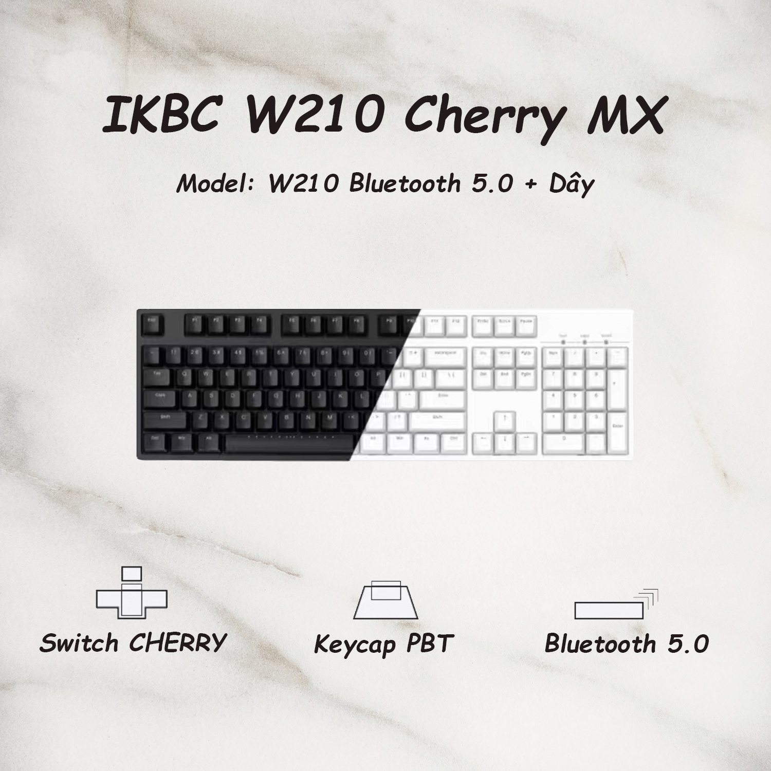 Bàn Phím Cơ IKBC W210 Kết Nối Bluetooth + Dây