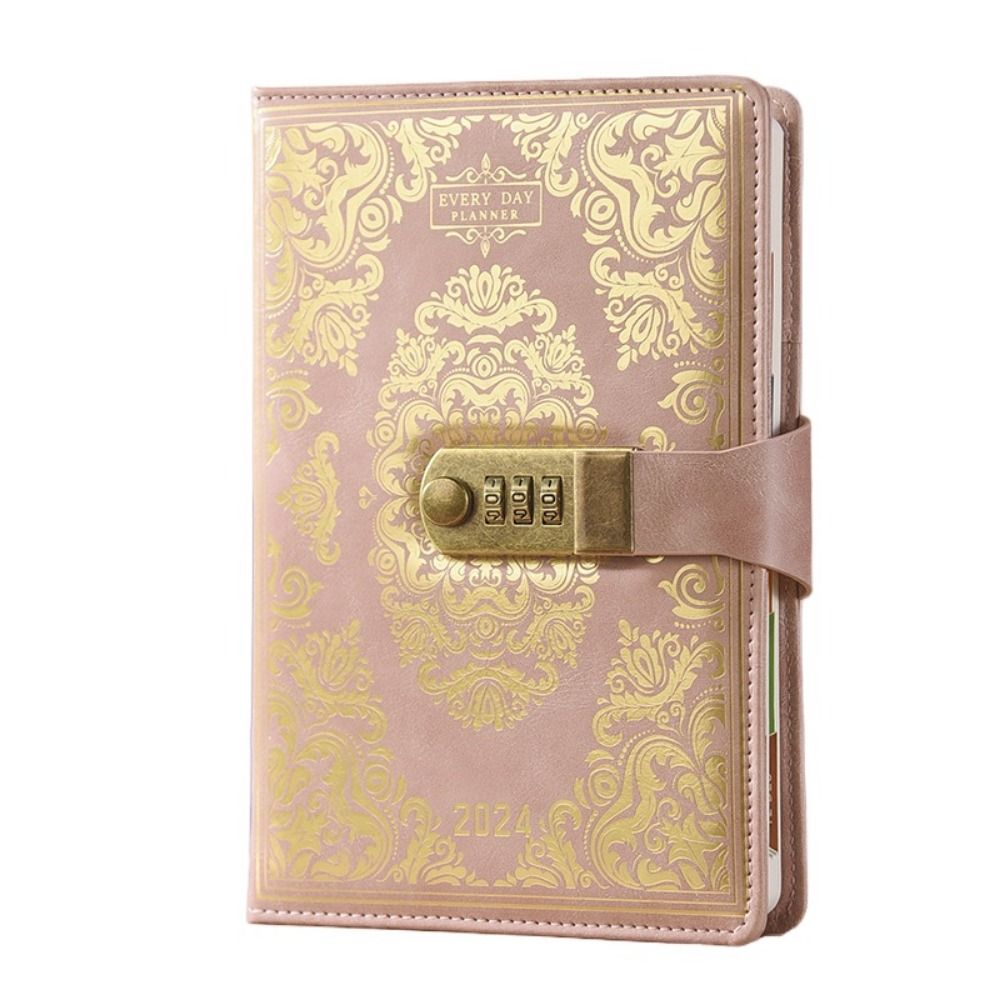 MMLUCK Password Locking 2024 Combination Lock Journal A5 Ruled Lined Paper Combination Lock Secret Diary Elegant General Memory Book Password Schedule Planner Secrets Writing