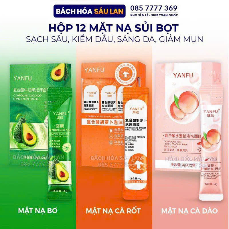 Mặt Nạ Sủi Bọt Cà Rốt - Bơ  YanFu