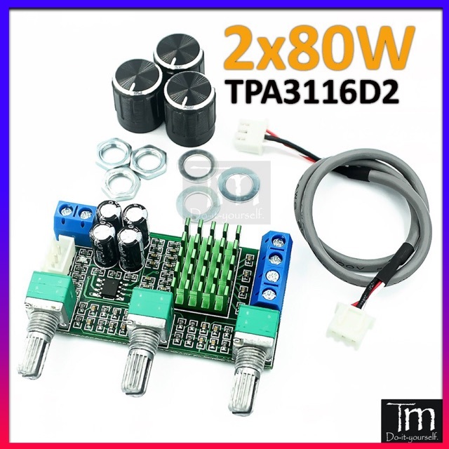 Mạch khuếch đại âm thanh 2*80w tpa3116d2 12-24v