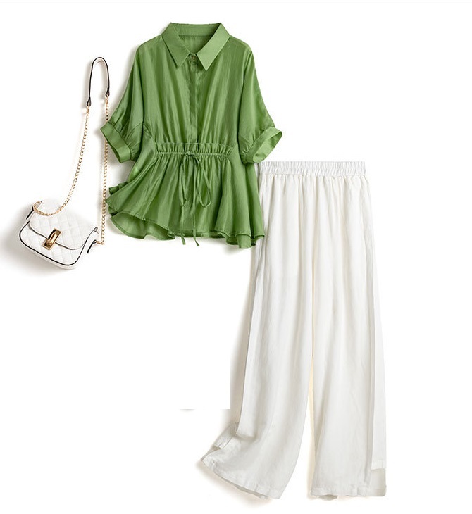 Set bộ sơ mi rút eo bigsize - bs322b