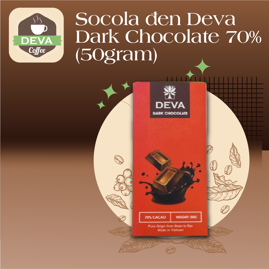 Socola đen Deva – Dark Chocolate 70% (50gram)