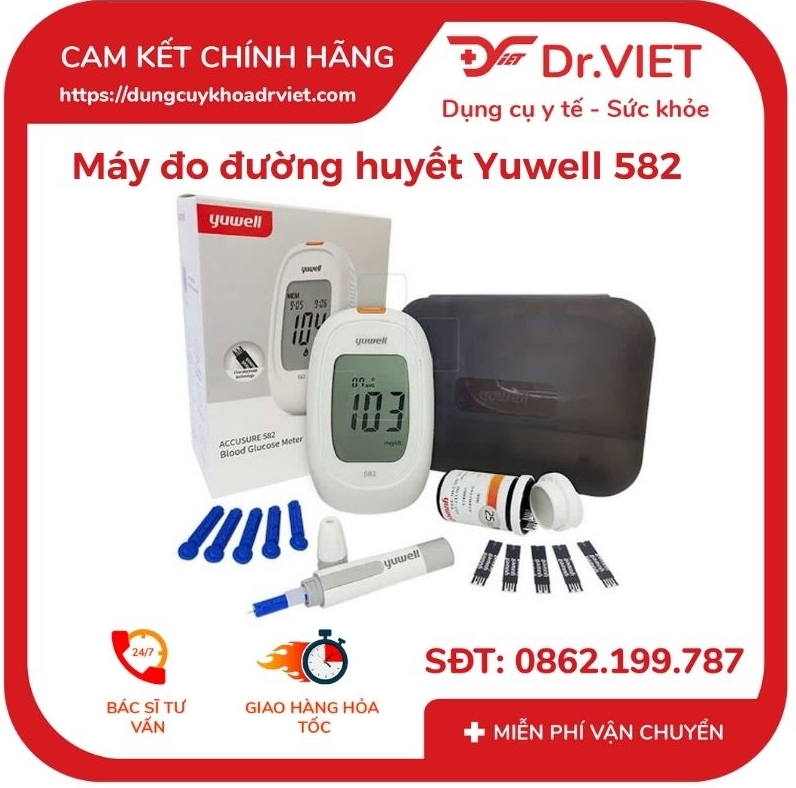 Blood Glucose Meter yuwell 582 (machine 710 new patterns)-test blood for diabetics, tracking and blood glucose test real quick and accurate, blood Glucose Meter to help the sick control blood sugar, from that patients can adjust