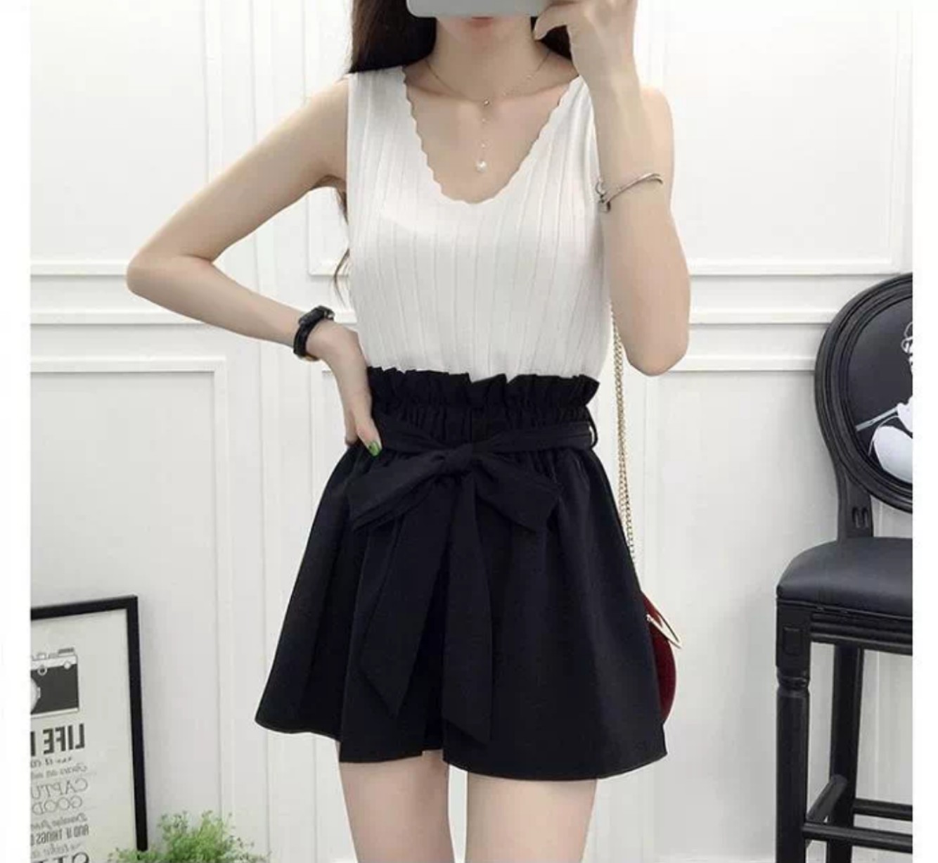 [HCM] QUẦN SHORT CỘT NƠ LƯNG CAO NỮ