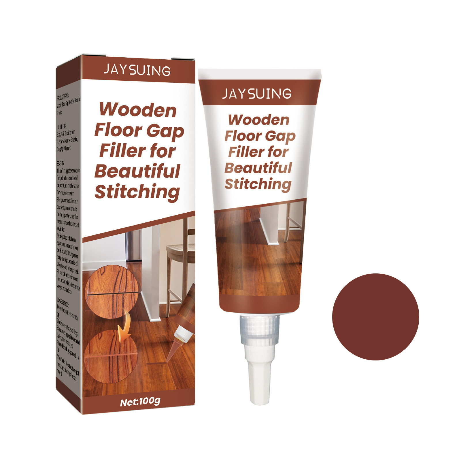 Jaysuing Wood Floor Sewing Agent Solid Wood Furniture Floor Scratch Repair Waxing Filling Sewing Agent
