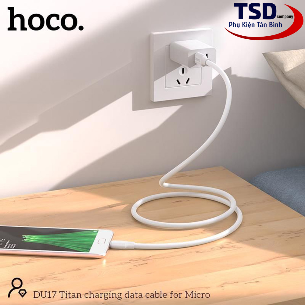 Cáp Sạc Nhanh Cổng Micro USB Hoco DU17 Chính Hãng Dài 1 Mét