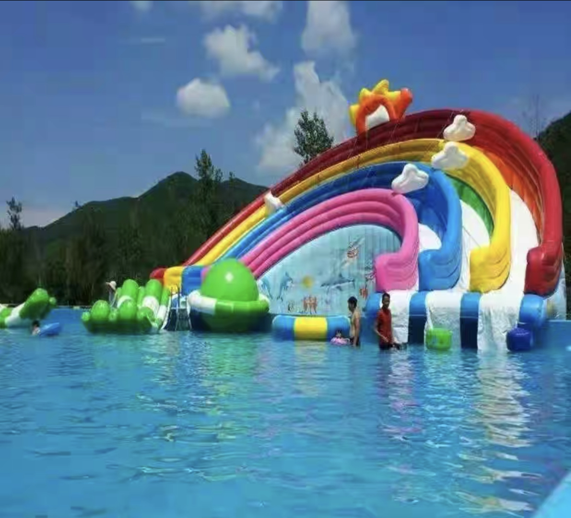 Outdoor large inflatable pool children's swimming pool water slide ...