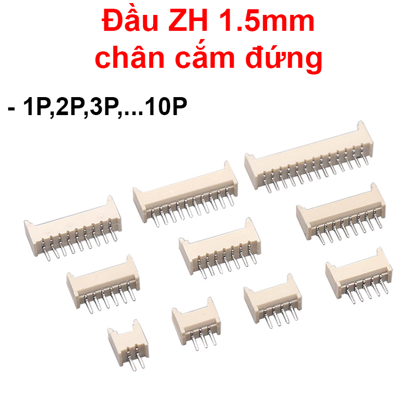 (Gói 5 cái) Đầu ZH1.5mm chân cắm đứng