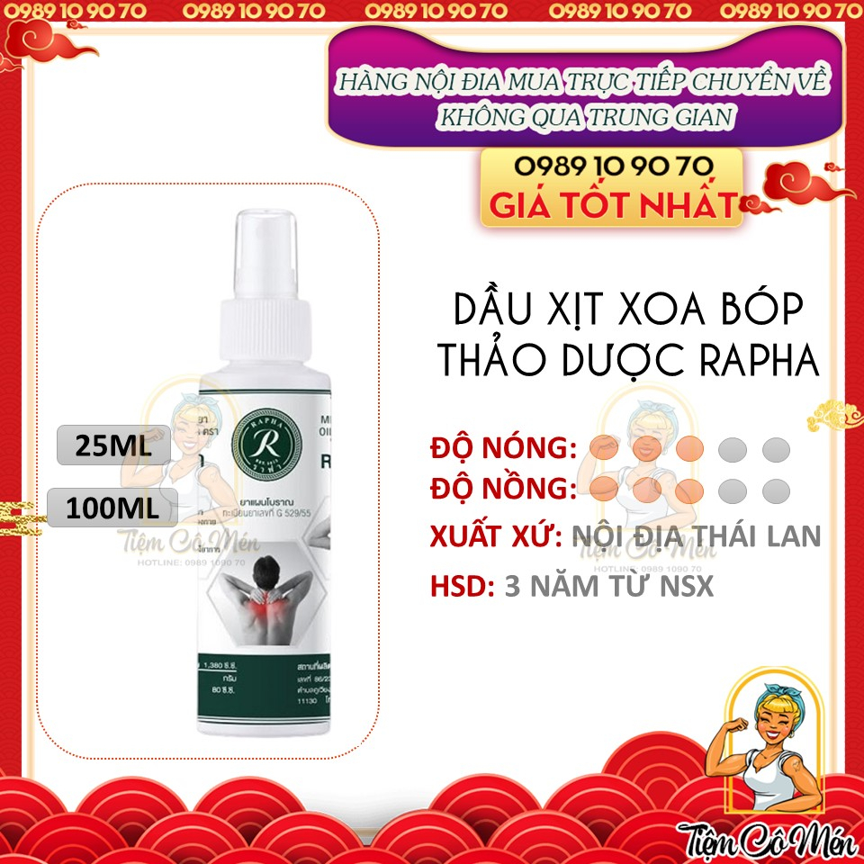 Dầu thảo dược thái lan rapha - dầu xịt xoa bóp đau nhức xương khớp thái lan rapha