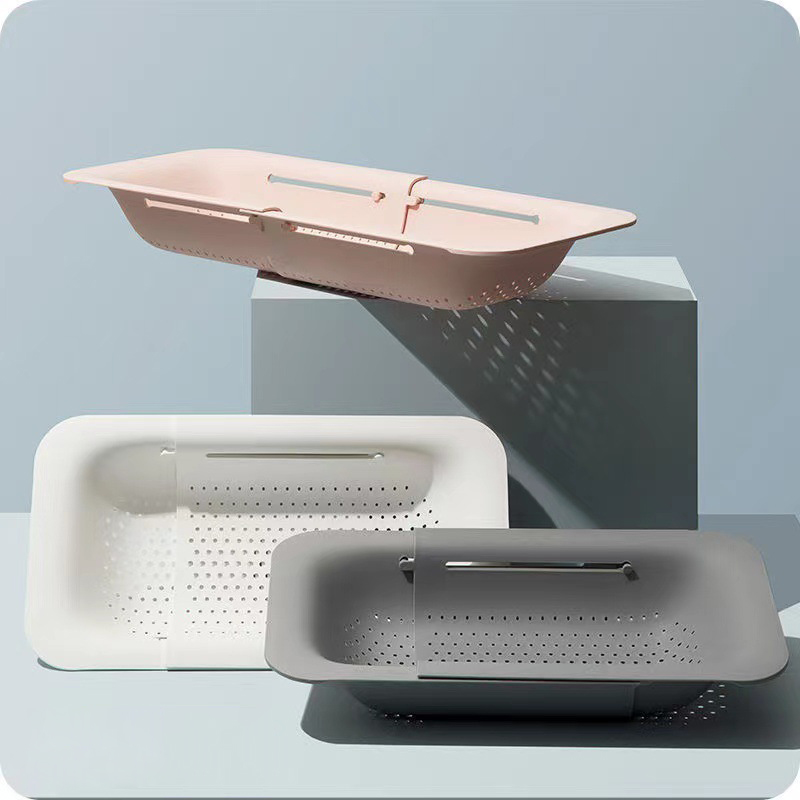 Household sink fruit drain storage basket kitchen thickened telescopic drain rack sink rack