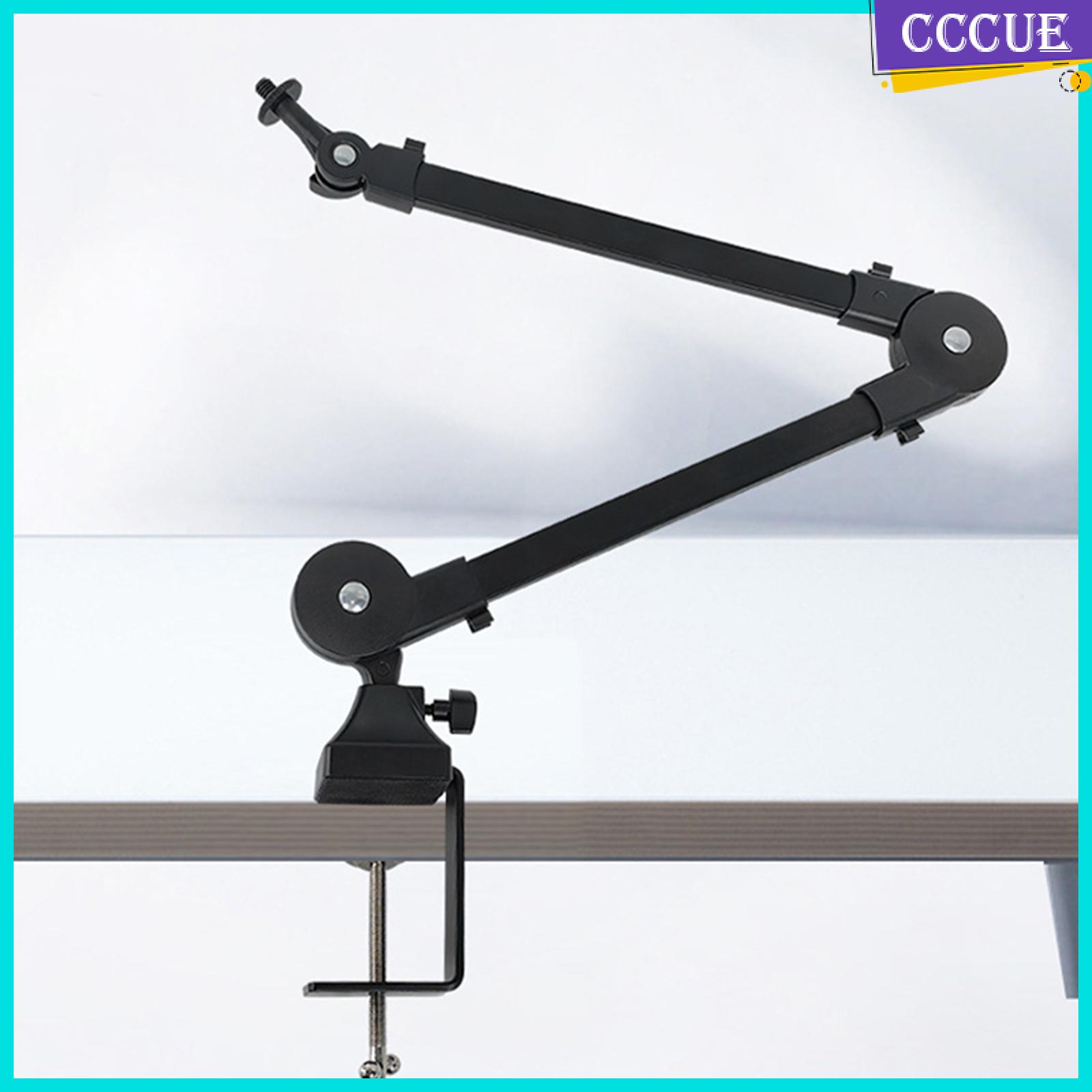 CCCUE Microphone Boom Arm Mic Stand Desk Mounted Adjustable Clip on Cable Management Holder Accessory Universal 360° Rotatable for Studio Audio