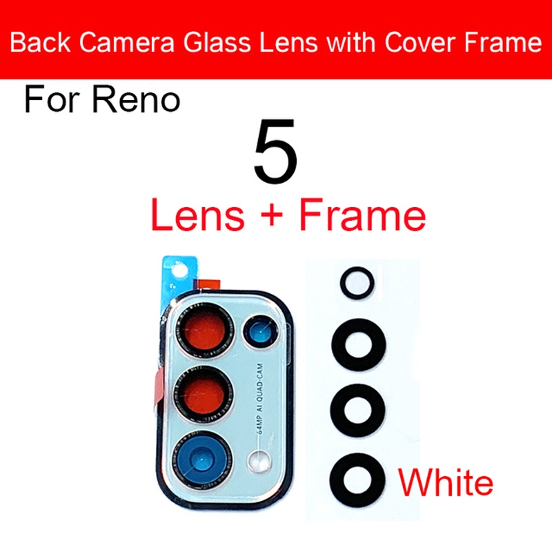 Back Camera Glass Lens With Frame For OPPO Reno 5 Pro Plus