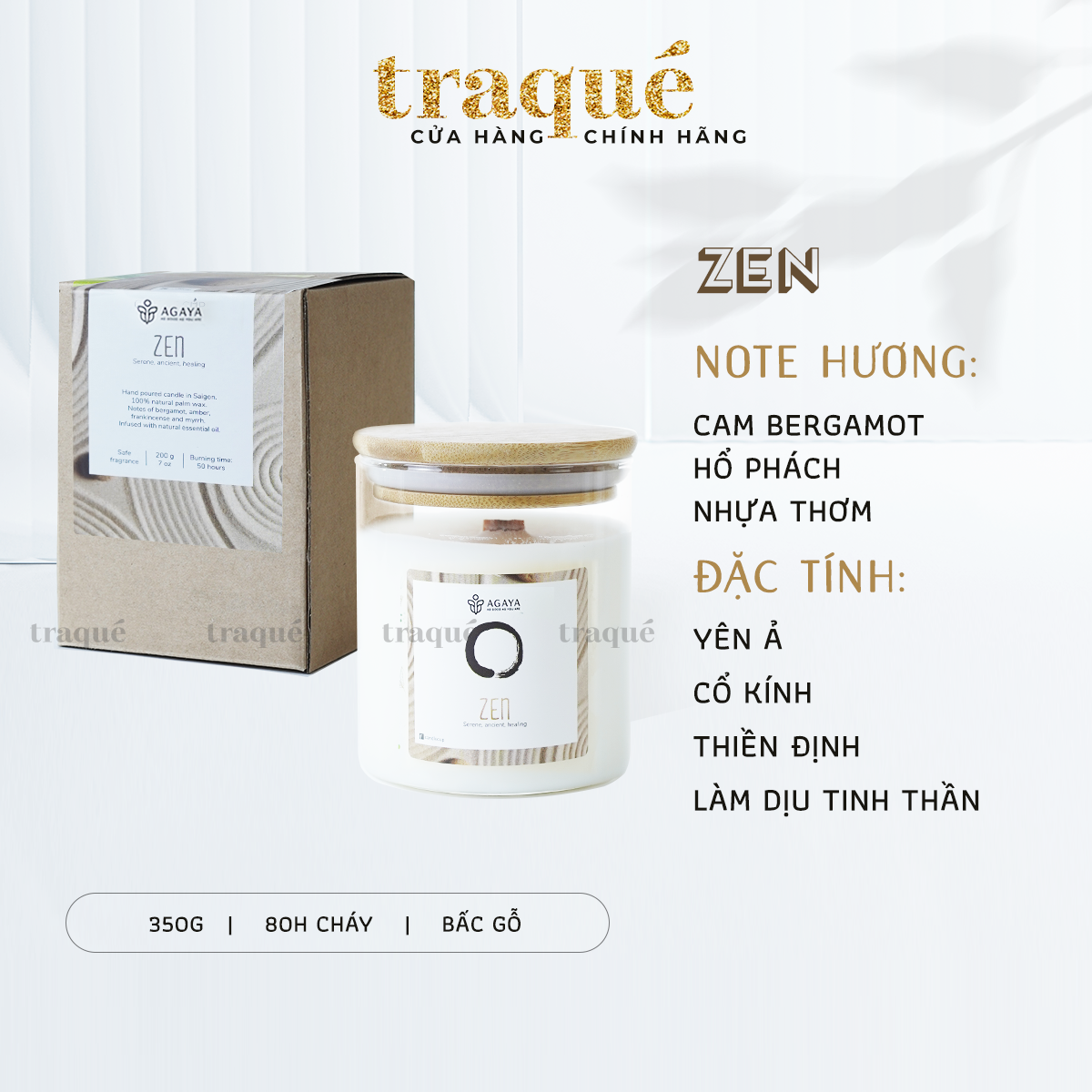 Nến thơm Agaya/Candle Cup - Hương Thảo Mộc ZEN
