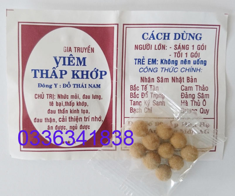 [Mẫu mới-Chính gốc Chợ Mới An Giang]100 Gói Thấp khớp Đỗ Thái Nam (Dạng viên)