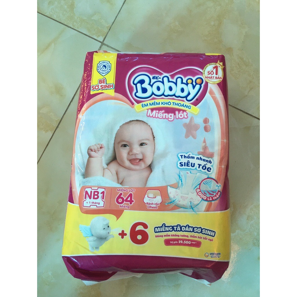 Miếng lót Bobby newborn 1 (64 miếng + 4 miếng )