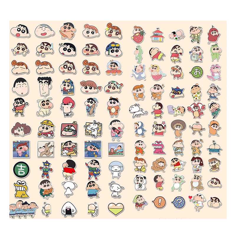 50/100Pcs Cartoon Anime Crayon Shin Chan Stickers For Car Laptop Phone Stationery Decor Decals Waterproof Sticker Kids Toys. 