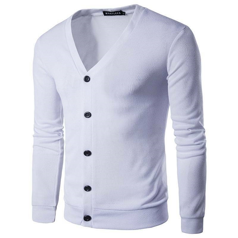 Áo len cardigan có nút dệt kim nam áo khoác dệt kim mỏng màu trơn thường ngày coat tops hot ●8/26❧✢✆