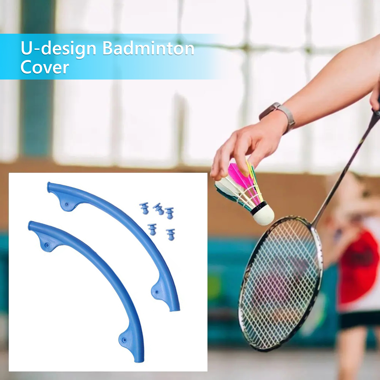 Vợt Bảo Vệ Trường Hợp Vợt thiết bị bảo vệ khung 2Pcs VỢT CẦU LÔNG Bảo Vệ Hình Chữ U Sốc Hấp Thụ khung trước Tay Áo Cho Tăng Cường Hiệu Suất