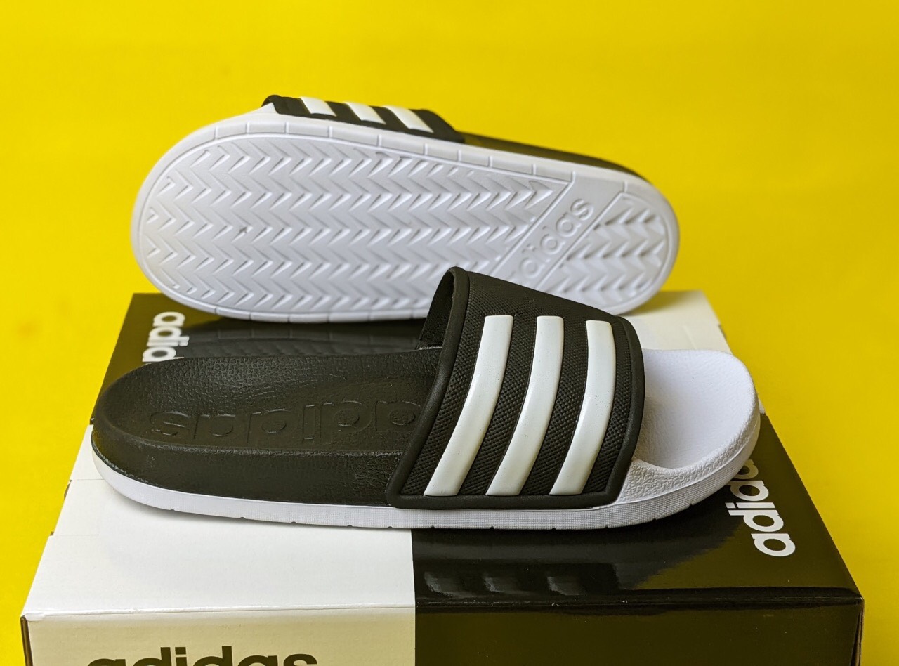 DÉP ADIDAS_SAMPLE ORIGINAL 2 MÀU ĐEN TRẮNG QUAI ĐEN TRẮNG