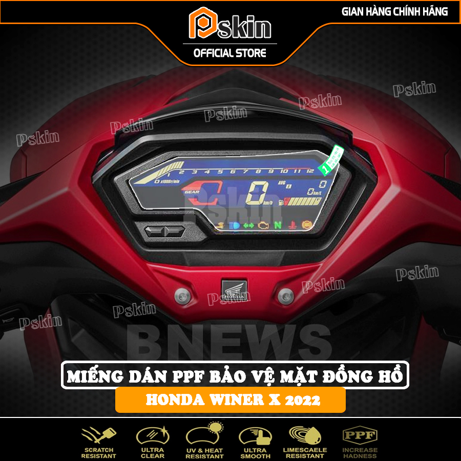 Miếng dán ppf bảo vệ mặt đồng hồ xe honda winer x 2022