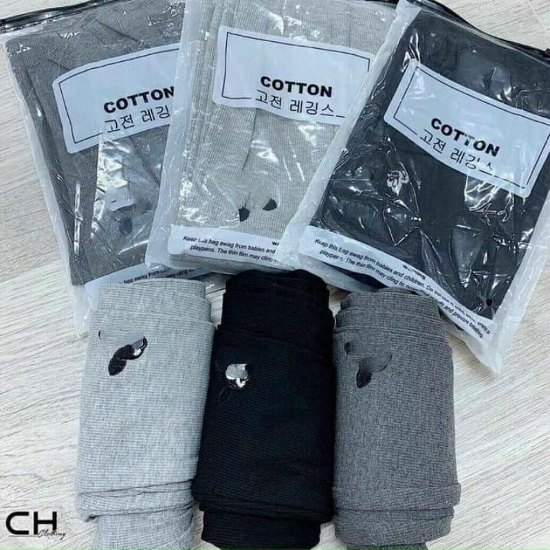 Quần legging nữ dài len tăm thêu hình