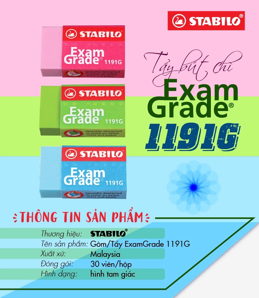 Gôm màu viên trung STABILO Exam Grade (ER191G)