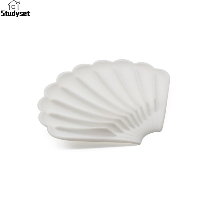 Studyset IN stock Silicone Soap Dishes Anti-slip Shell Shape Soap Storage Holder Soapbox Plate Tray Bathroom Supplies