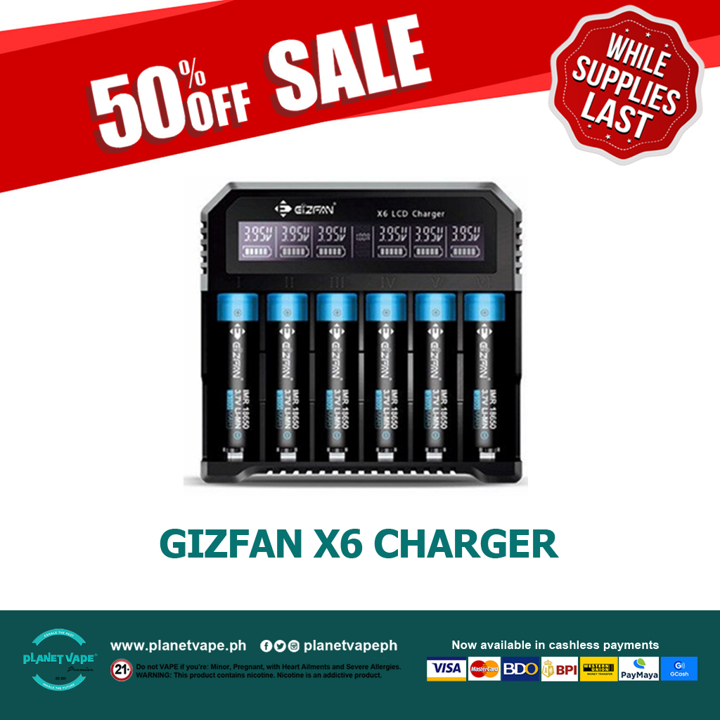 GIZFAN X6 Charger Vape Battery Charger/ 6bay Lazada PH