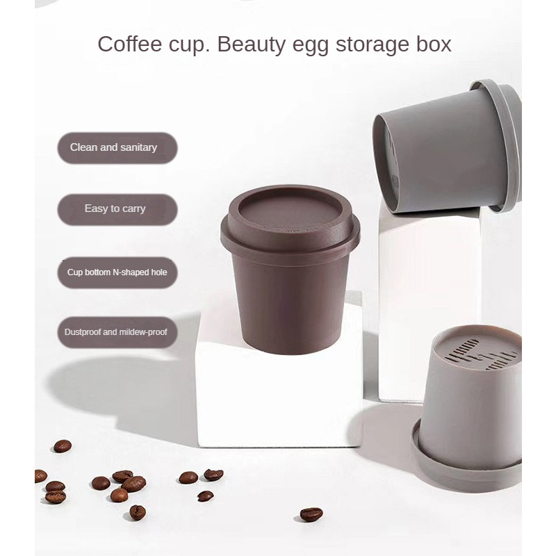 Empty Coffee Cup Shape Beauty Sponge Holder Powder Puff Display Stand ...