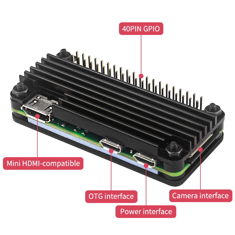 Raspberry Pi Zero 2 W Aluminum Case Metal Passive Cooling Heat Sink GPIO Header for Raspberry Pi Zero 2W. 