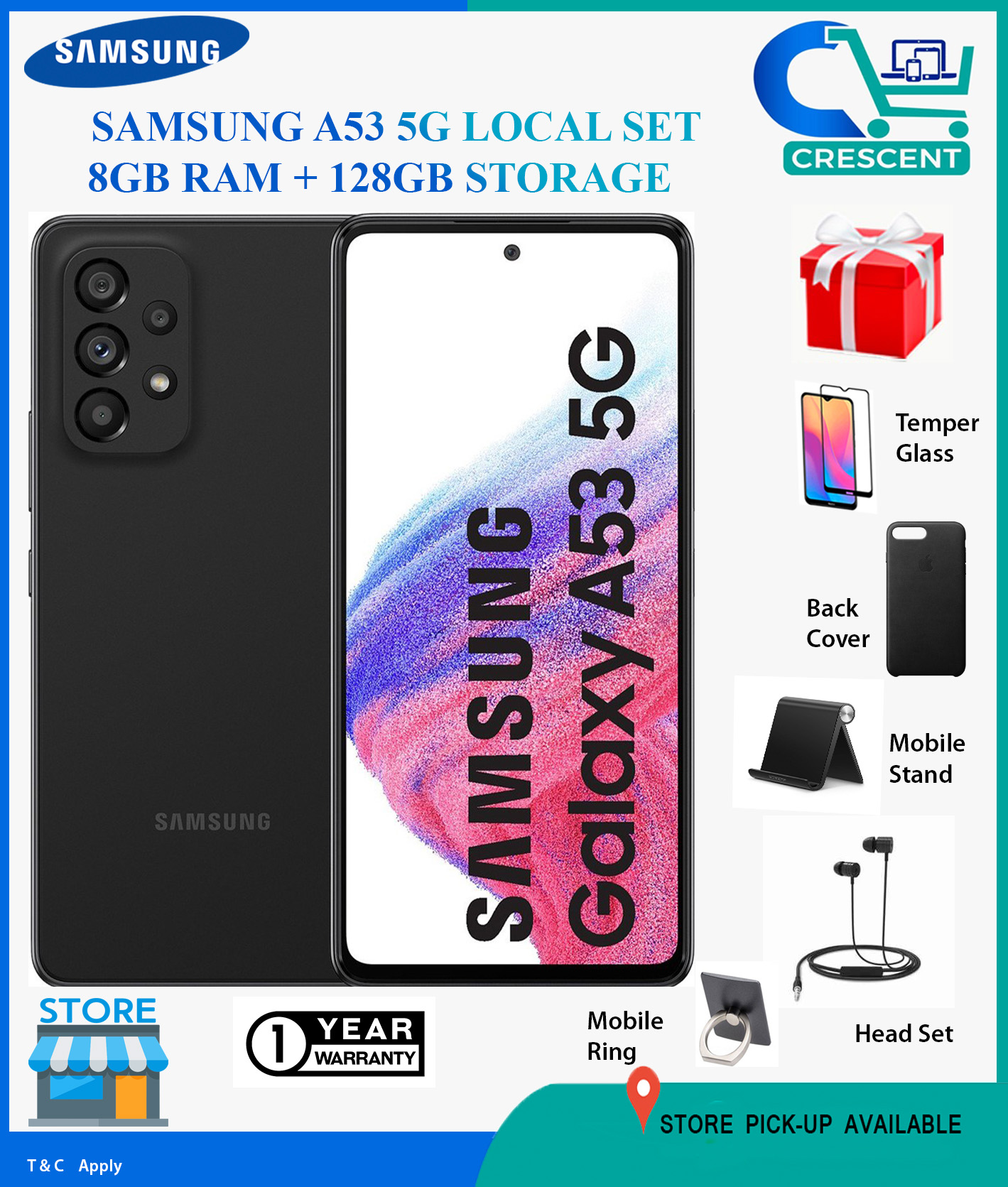 Samsung Galaxy A53 5G || 8GB+128GB || Brand New || With 1 Year Official Samsung Warranty || FAST CHARGING 25W || WITH GIFT !!!