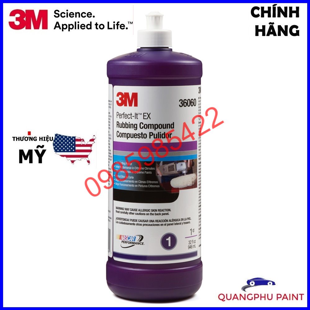 XI ĐÁNH BÓNG BƯỚC 1 3M 36060 PERFECT-IT EX RUBBING COMPOUND, PAS ĐÁNH BÓNG 3M GỐC NƯỚC SONQUANGPHU422