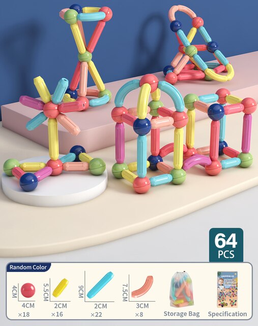 Building Toddler Learning Sensory Toys for Kids Boys Girls Kids Gifts Early Educational Learning Magnet Building Blocks Toy