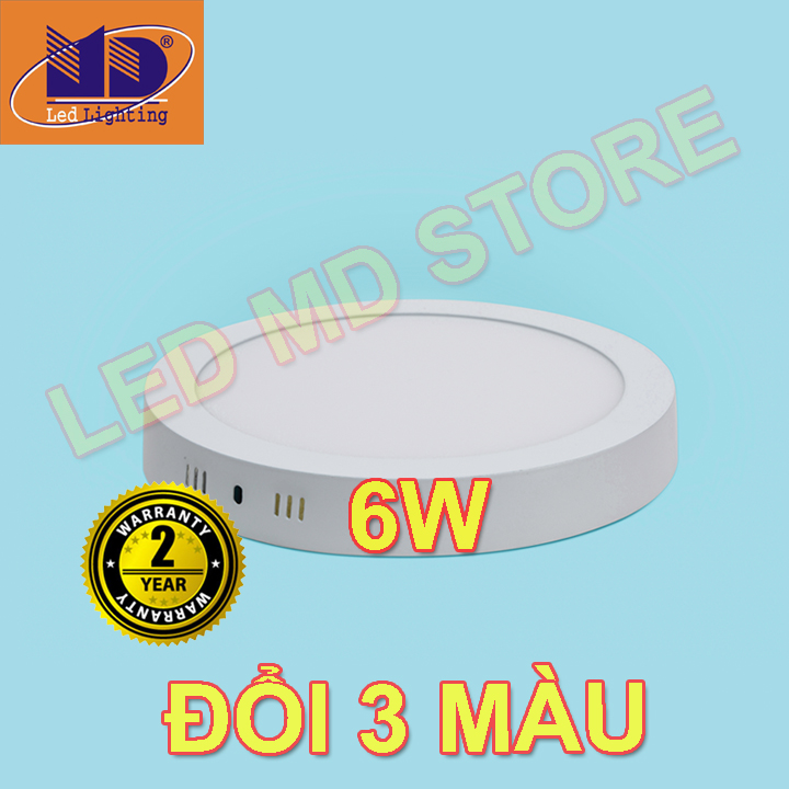 Đèn led ốp trần nổi 6W Tròn Ánh sáng Vàng Φ120 - MD39