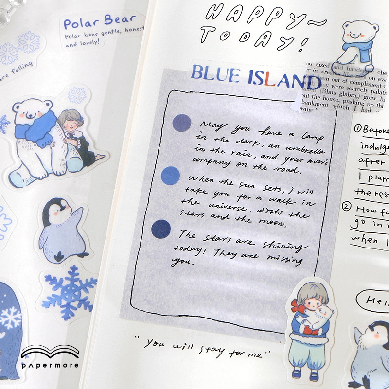 Đồ chơi hình dán họa tiết Blue color xinh xắn trang trí sổ tay ...