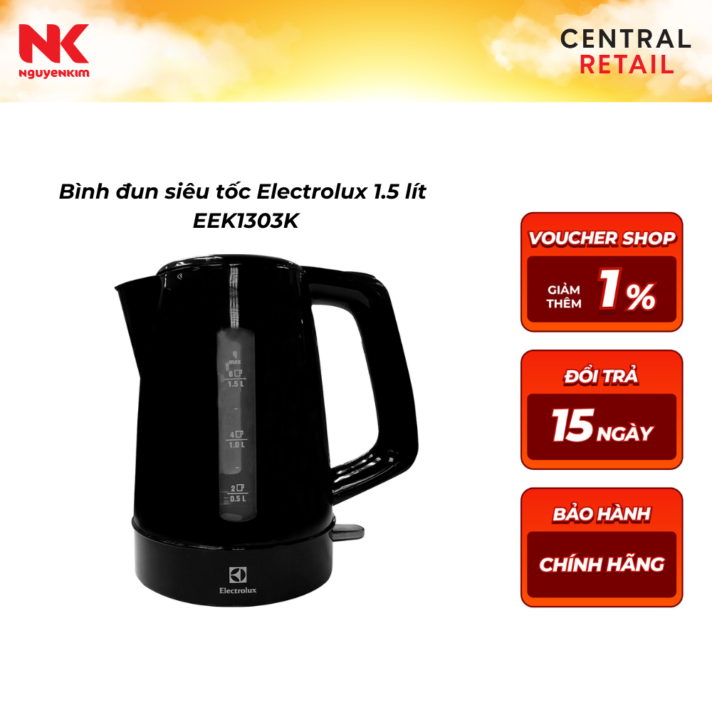 Bình đun siêu tốc Electrolux 1.5 lít EEK1303K