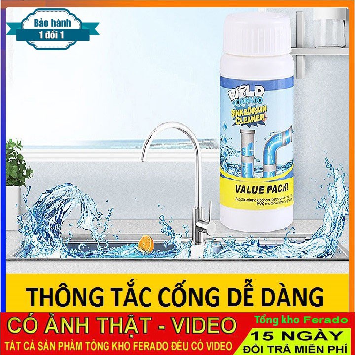 Bột thông tắc cống , ông nươc bột thông cực mạnh value pack 110g