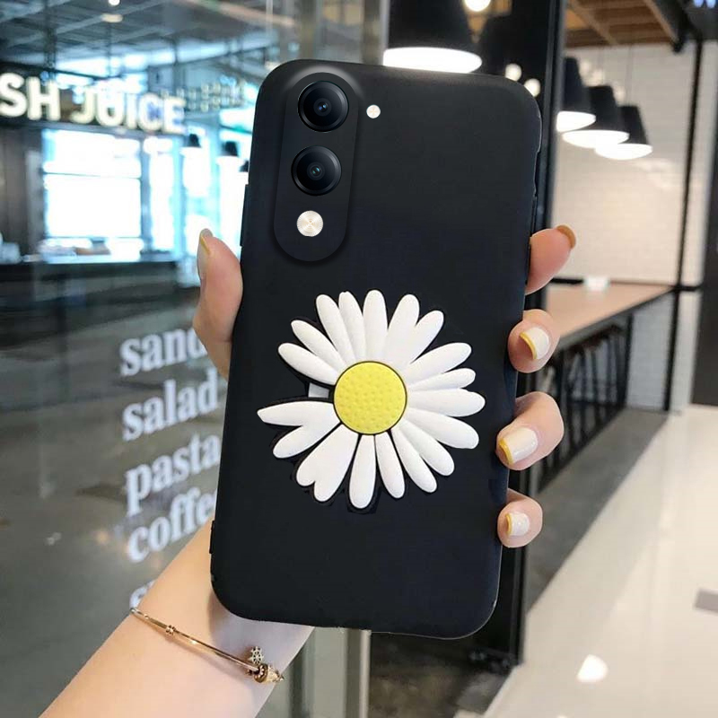 New Phone case Vivo Y04 / Y04S Back cover Fashionable cartoon chrysanthemum Stand dustproof smooth for Vivo Y04S / Y04 case. 