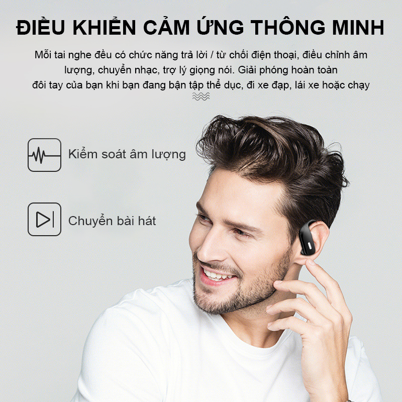 Tai Nghe Treo Tai Newmsnr Tai Nghe Không Dây Chất Lượng Âm Thanh Không Tổn Hao Tai Nghe Bluetooth IPX5 Tai Nghe Chống Nước Tích Hợp Mic Tai Nghe Không Dây Thể Thao Bluetooth5.0