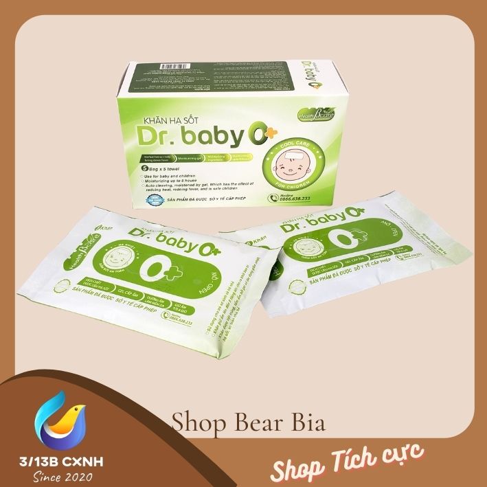 Khăn Lau Hạ Sốt Dr Baby (hộp 25 miếng)