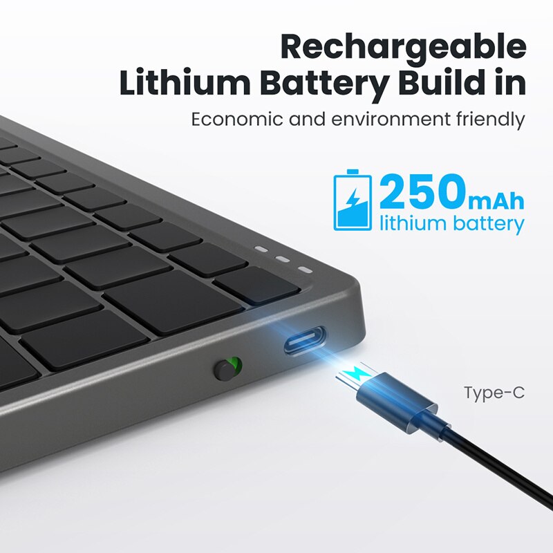 Bluetooth Keyboard With Touchpad For Windows IOS Support Multi-Device Keyboard Wireless Rechargeable Folding Keyboard