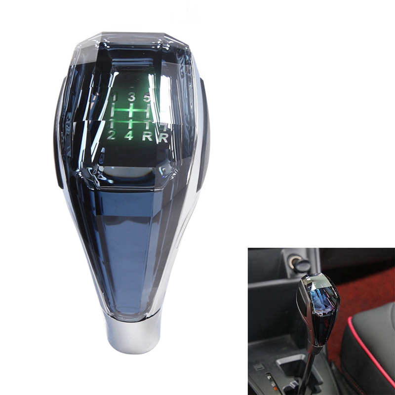 (C G K Car Universal LED Crystal Handles Manual Transmission Gear Shift Knob Lever Stick Head for