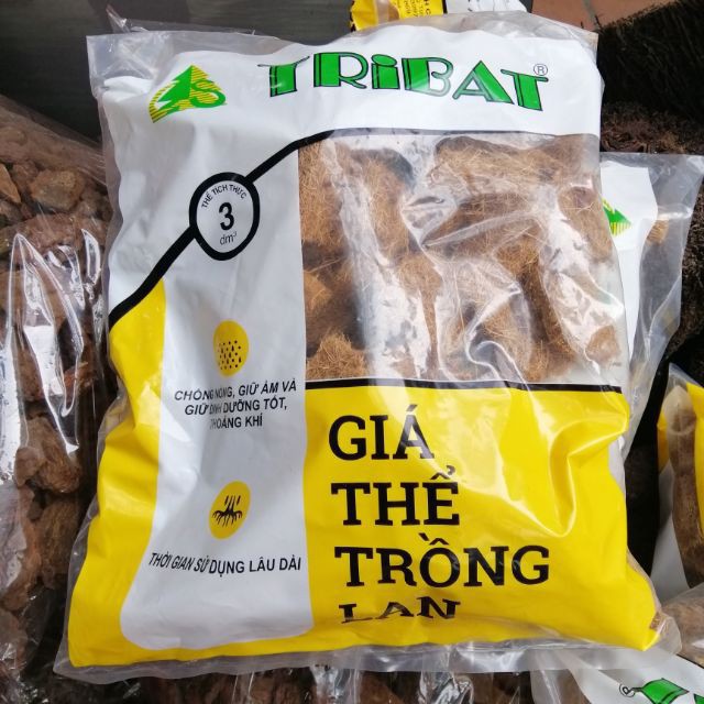 Giá thể xơ dừa trồng lan Tribat 3dm3