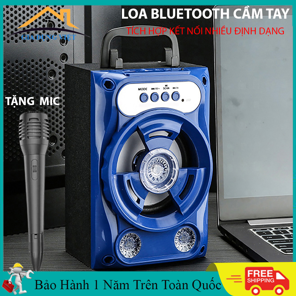 Loa bluetooth hát karaoke mini, Âm Thanh HiFi Cực Hay – Tặng Kèm Micro Karaoke. Bảo hành 12  tháng .