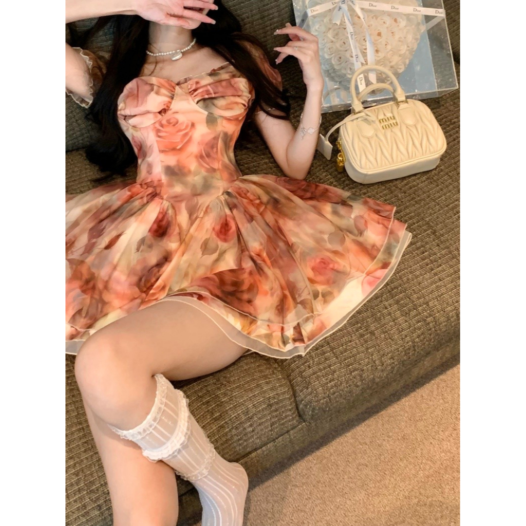 Đầm Hoa Dáng Xòe Tiểu Thư