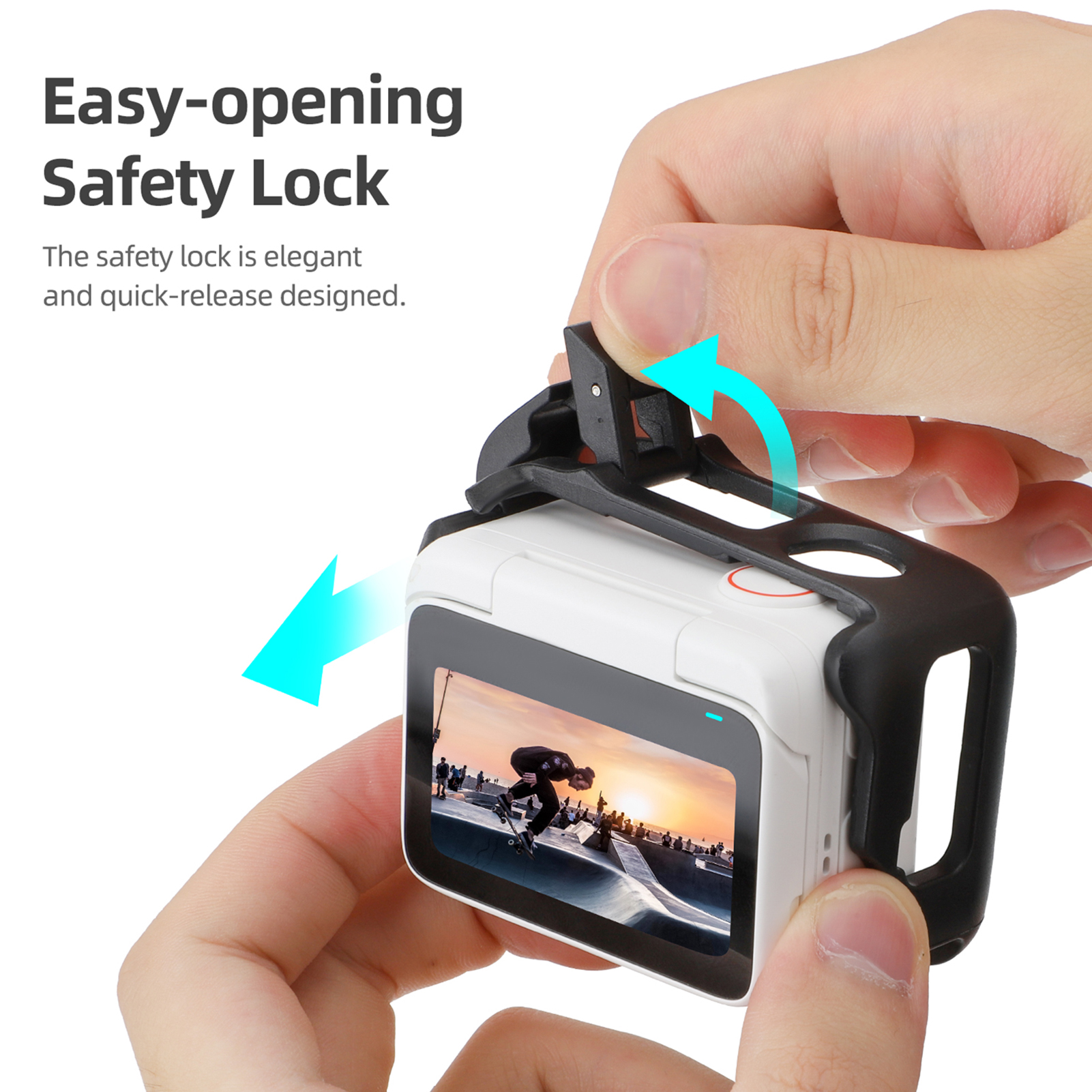 Valeriee Protective Frame for Camera Anti-drop Camera Frame Insta360 Go 3 Camera Protective Cage Durable Black Plastic Frame for Collision Protection and Mounting Essential Camera Accessory